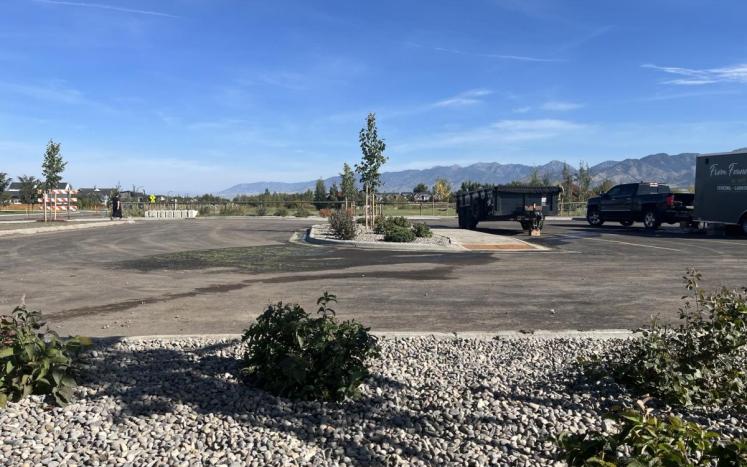 paved parking lot at the gallatin county regional park in bozeman